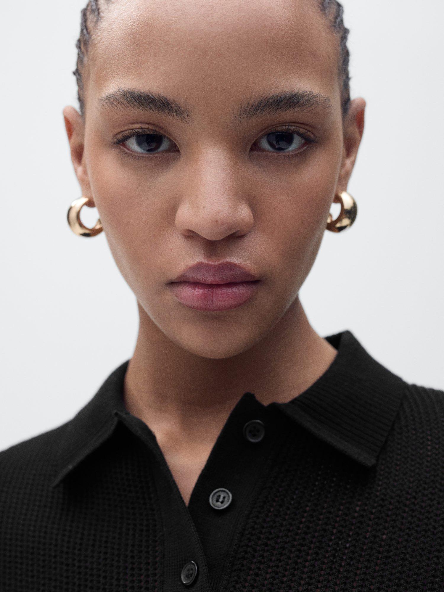 Product image 6 of 7, which shows Mango Victoria Short Sleeve Jumper, Black, XS