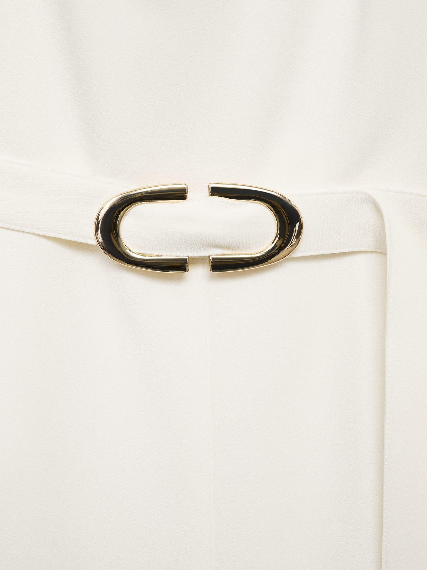 Product image 8 of 8, which shows Mango Padam Sleeveless Crew Neck Jumpsuit, Light Beige, XS