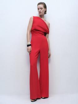 Mango Yes Off Shoulder Playsuit, Red, Red