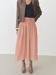 Mango Lia Gathered Waist Midi Skirt, Pastel Pink