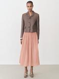 Mango Lia Gathered Waist Midi Skirt, Pastel Pink