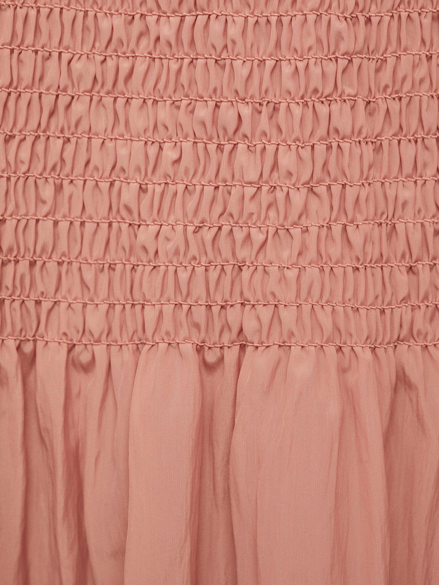 Product image 8 of 8, which shows Mango Lia Gathered Waist Midi Skirt, Pastel Pink, L