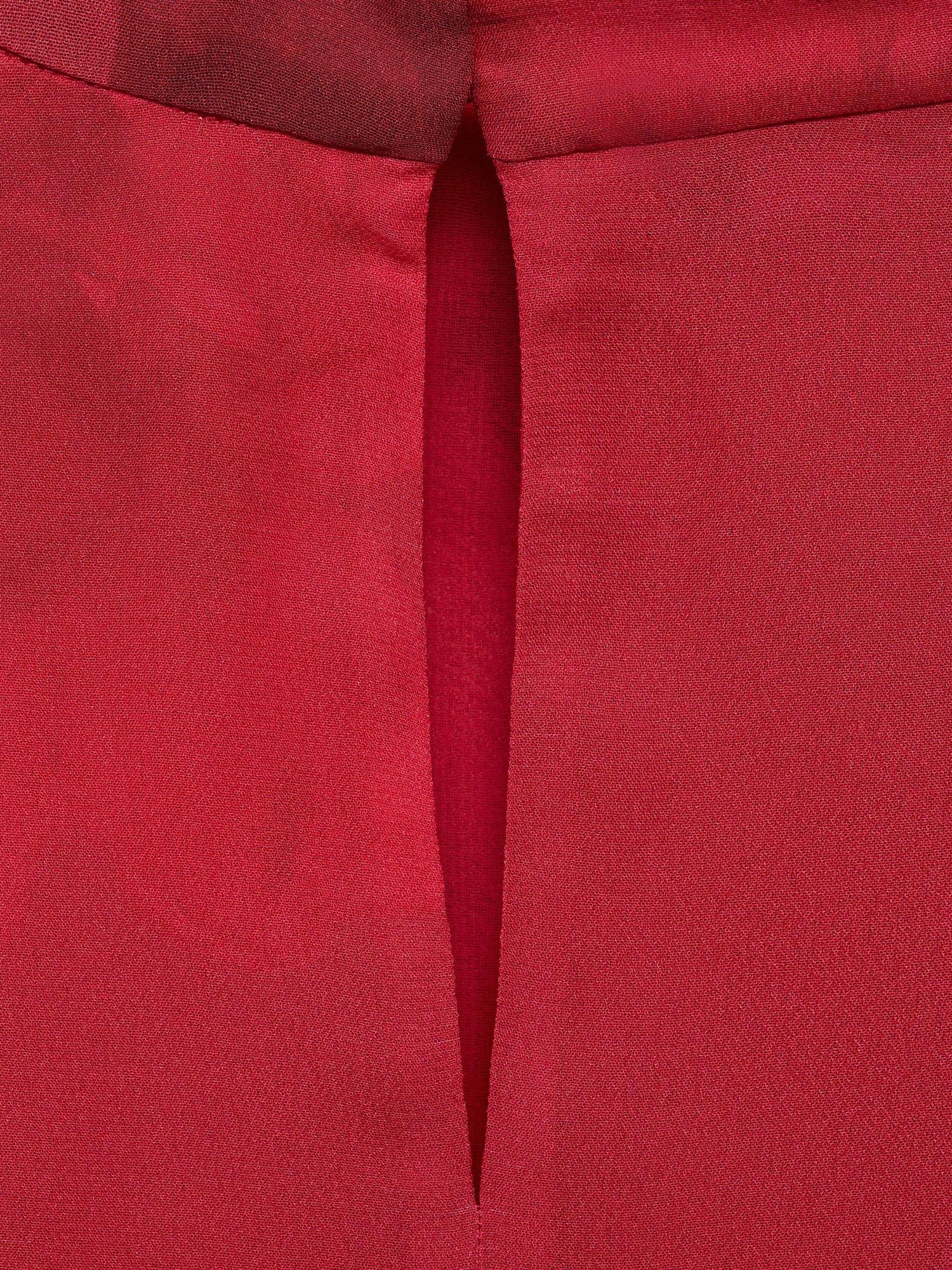 Product image 5 of 8, which shows Mango Amapola Floral Scarf Neck Top, Red, 10