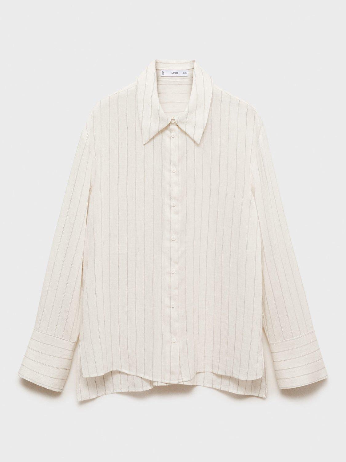 Product image 3 of 8, which shows Mango Cortazar Stripe Shirt, Light Beige, 10
