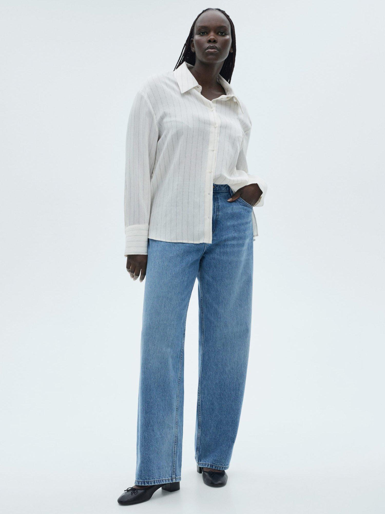 Product image 7 of 8, which shows Mango Cortazar Stripe Shirt, Light Beige, 10