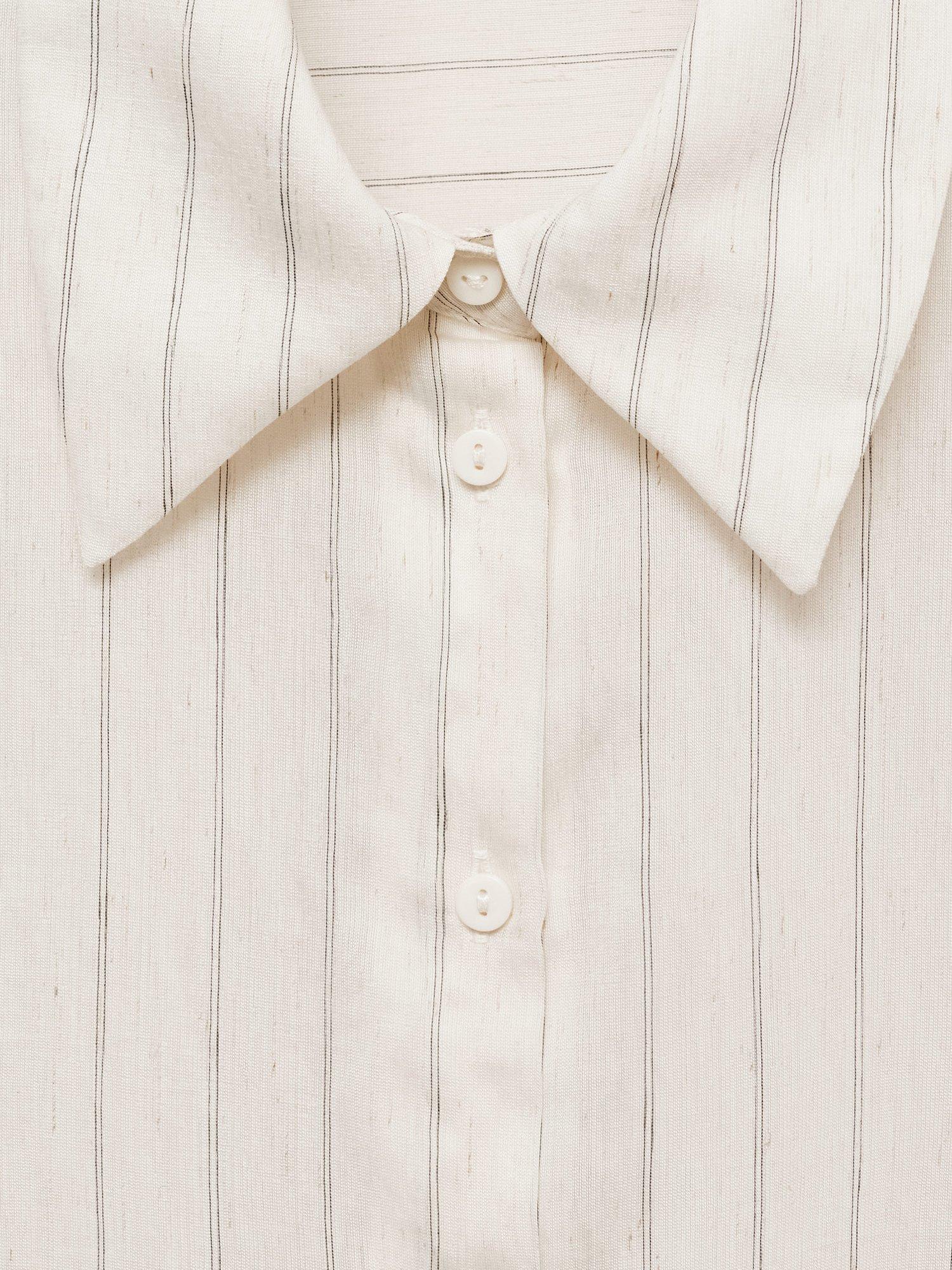 Product image 8 of 8, which shows Mango Cortazar Stripe Shirt, Light Beige, 10