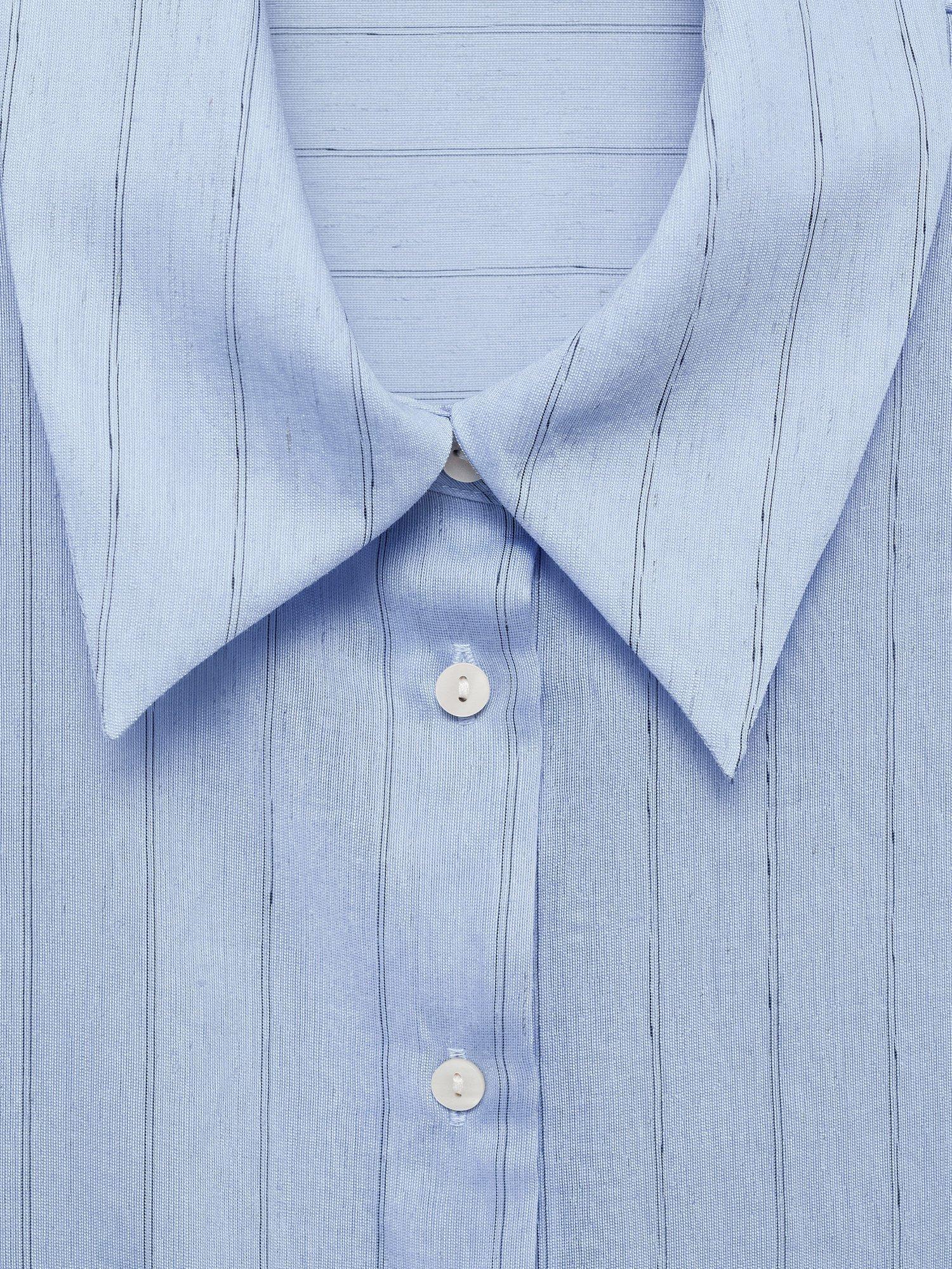Product image 9 of 10, which shows Mango Cortazar Stripe Shirt, Medium Blue, 4