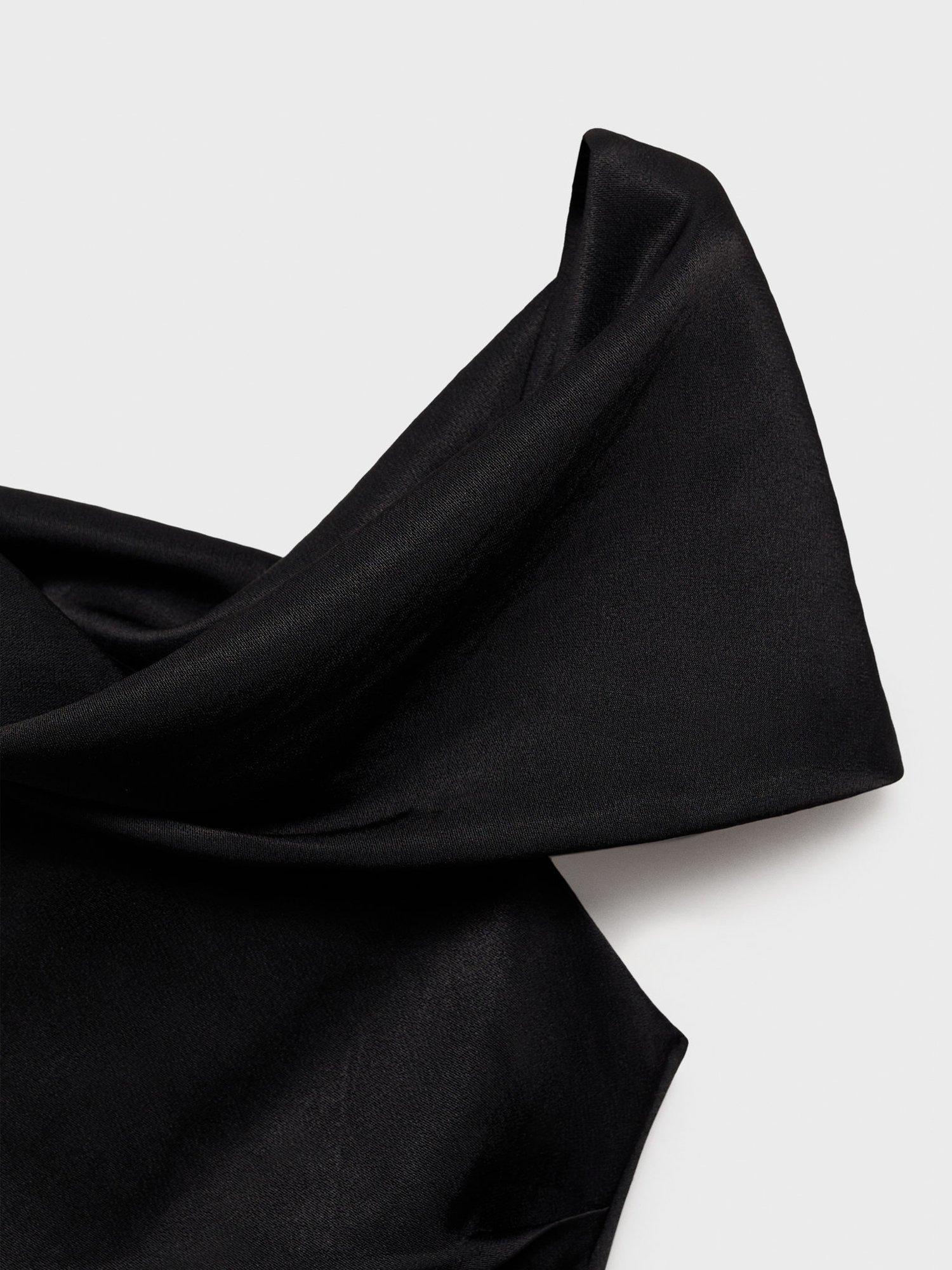 Product image 5 of 7, which shows Mango Sandrix Drape Top, Black, 8