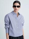 Mango Spiga Stripe Rhinestone Shirt, Pastel Blue