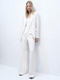 Mango Iguana Tailored Trousers, Natural White