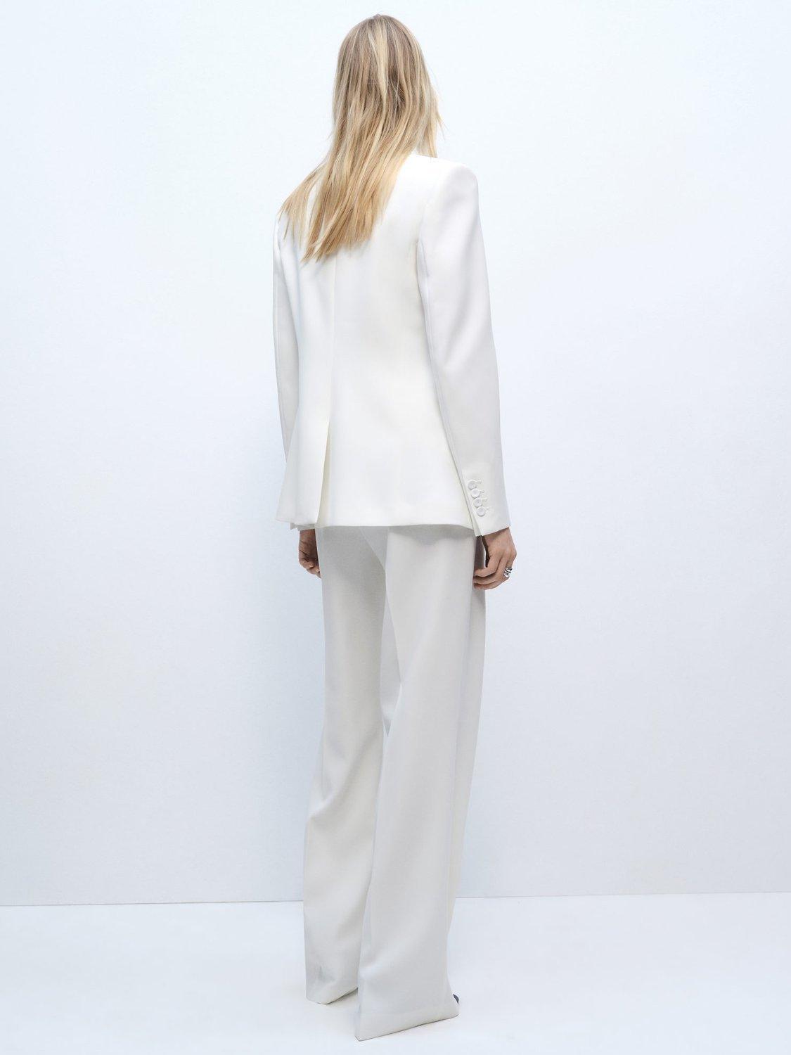 Product image 4 of 7, which shows Mango Iguana Tailored Trousers, Natural White, 10