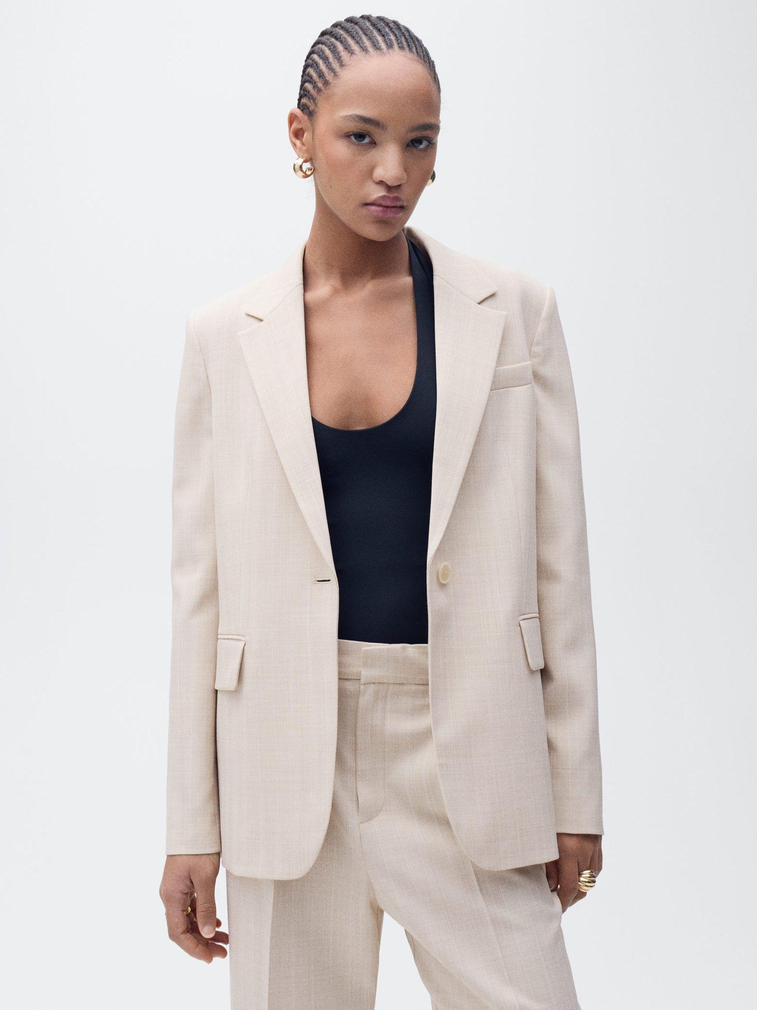 Product image 2 of 8, which shows Mango Lou Wide Leg Tailored Trousers, Pastel Pink, 10