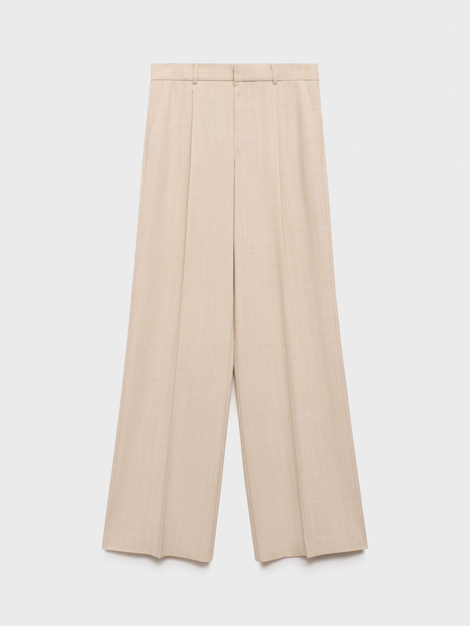 Product image 3 of 8, which shows Mango Lou Wide Leg Tailored Trousers, Pastel Pink, 10