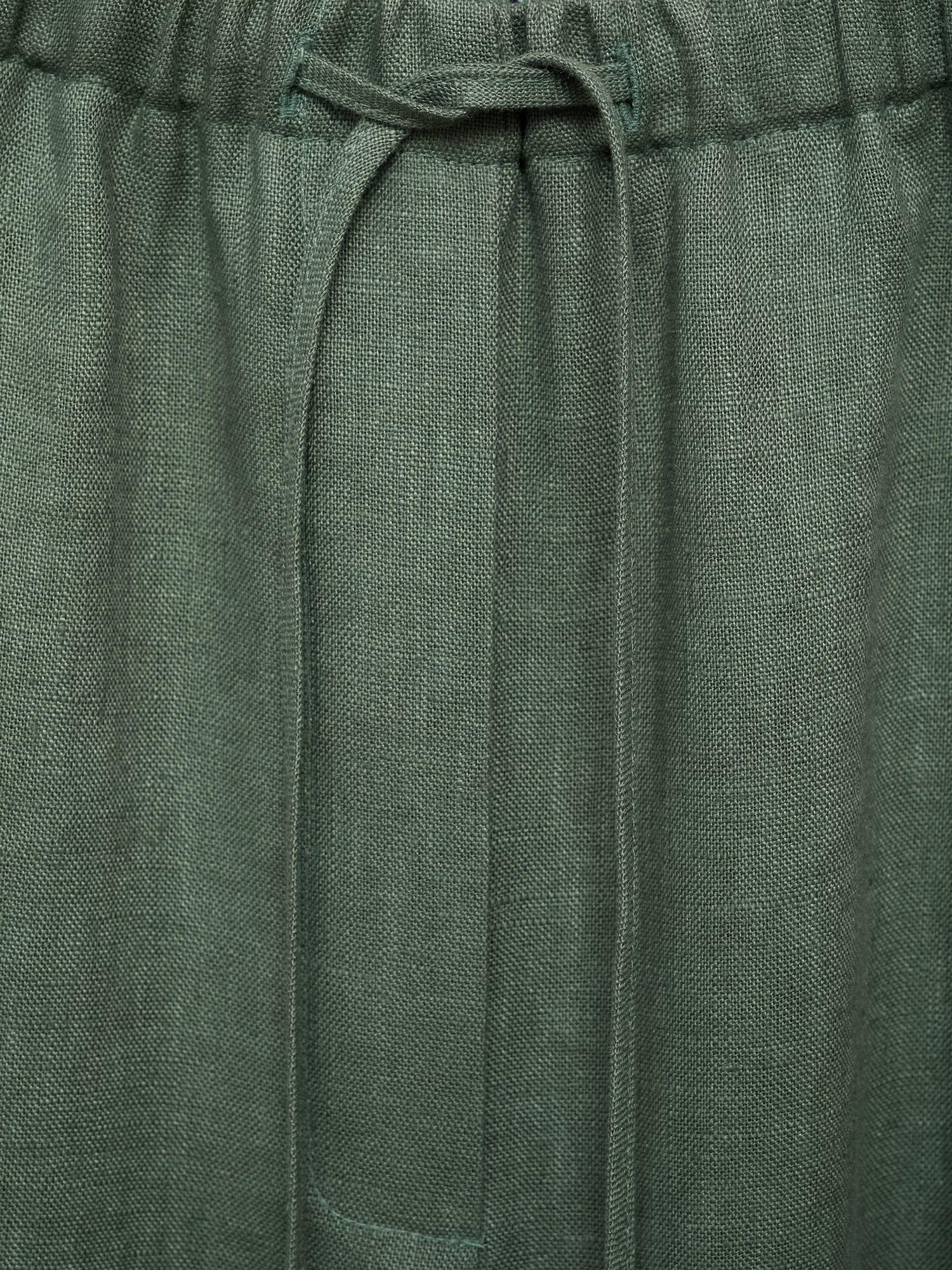 Product image 8 of 8, which shows Mango Musgo Wide Leg Pure Linen Trousers, Medium Green, M