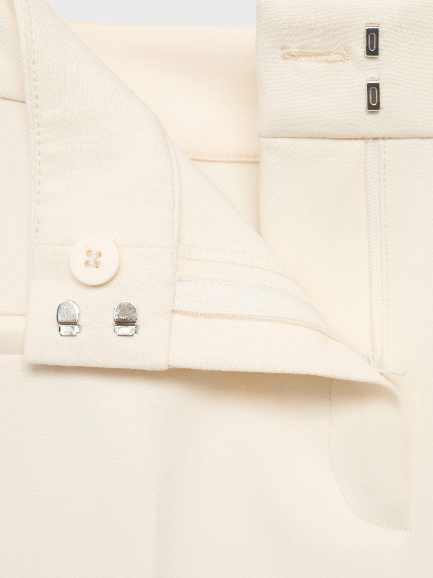 Product image 8 of 8, which shows Mango Romina Wide Leg Trousers, Cream, 8