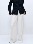 Mango Ramen Wide Leg Trousers, White