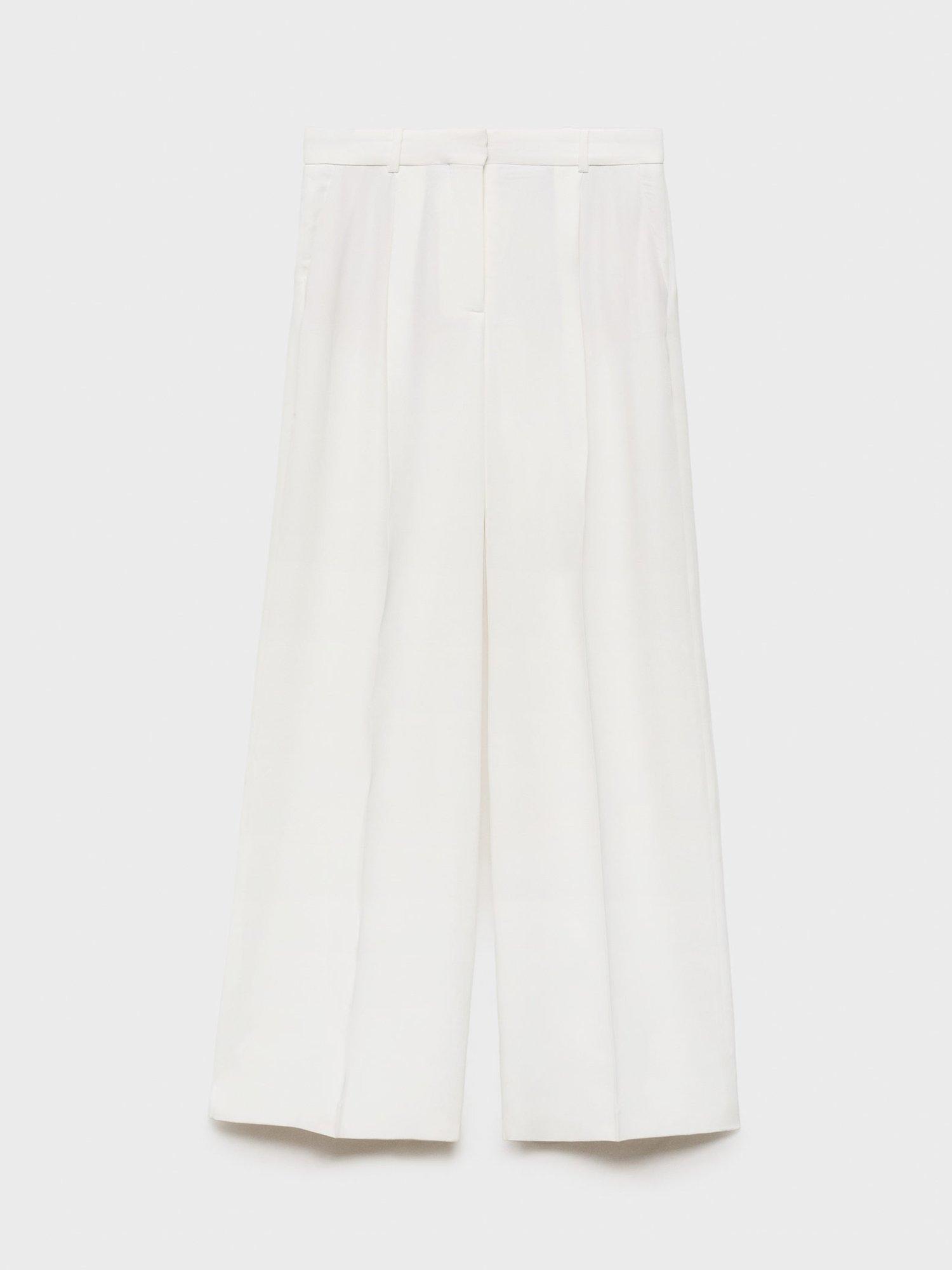 Product image 3 of 7, which shows Mango Ramen Wide Leg Trousers, White, 10