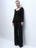 Mango Sake Straight Tailored Trousers, Dark Brown
