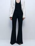 Mango Wasabi Wide Leg Trousers, Black