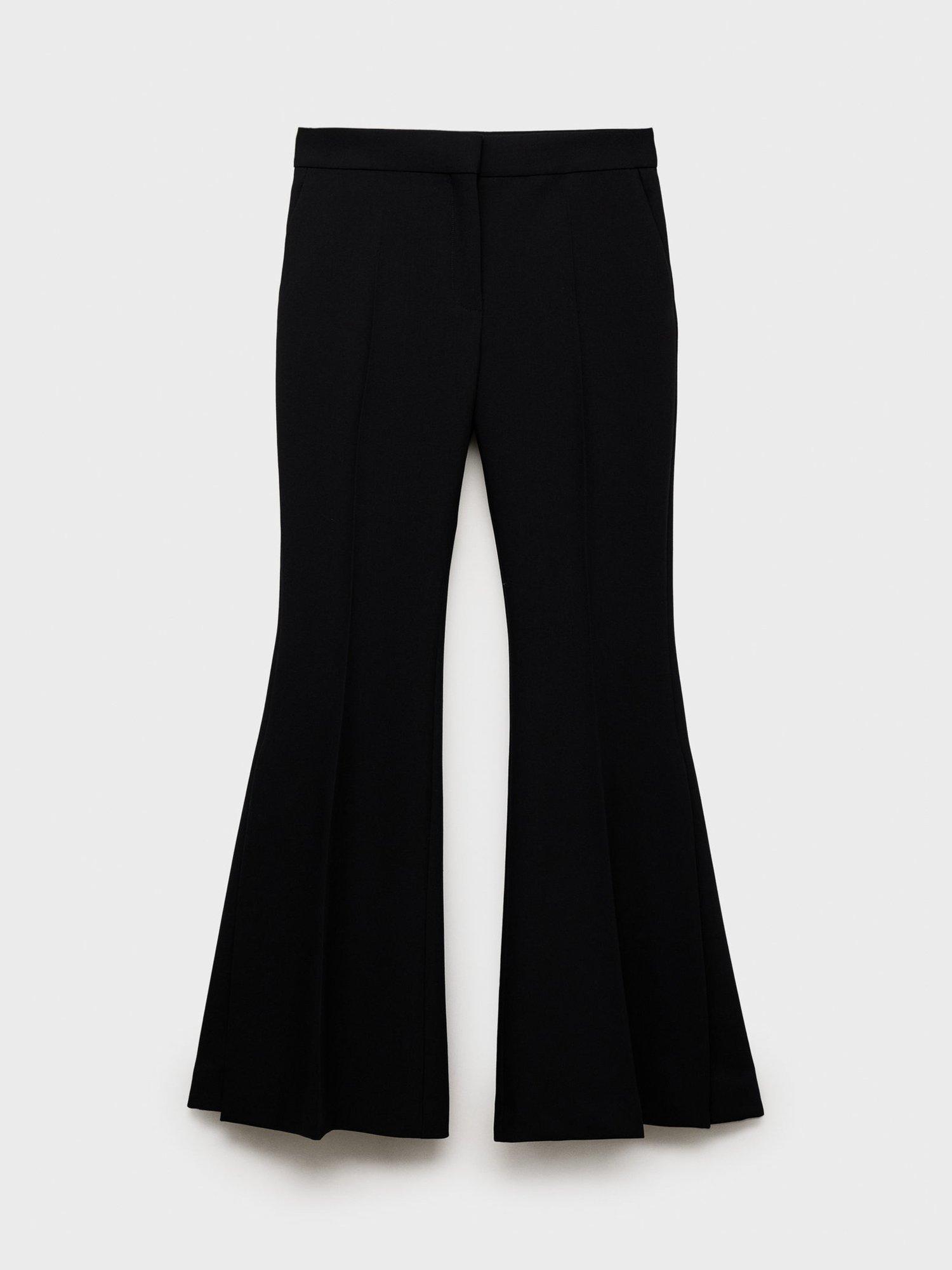 Product image 3 of 8, which shows Mango Wasabi Wide Leg Trousers, Black, 6