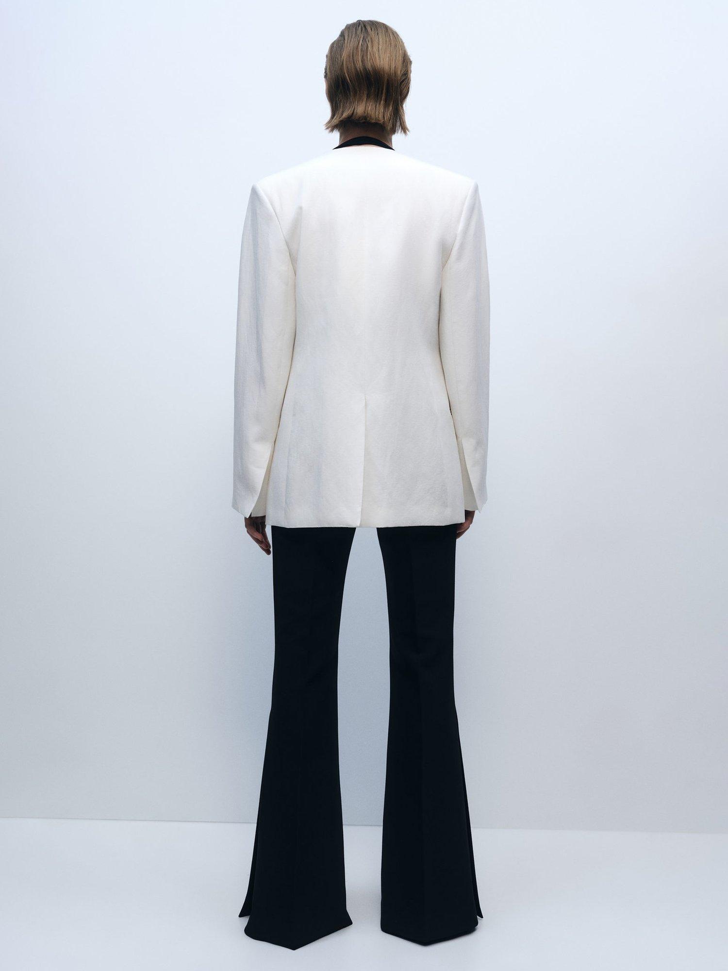 Product image 4 of 8, which shows Mango Wasabi Wide Leg Trousers, Black, 6