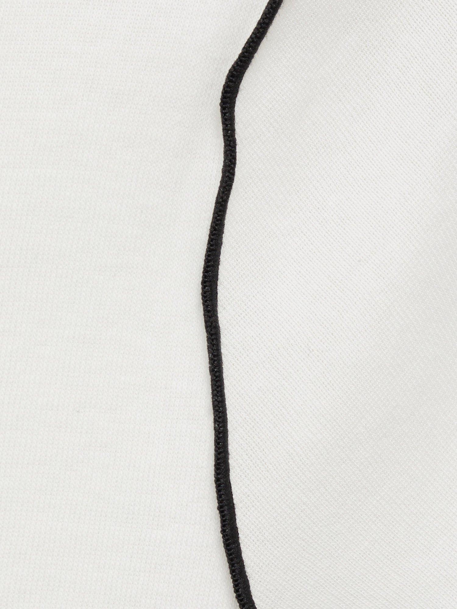 Product image 5 of 7, which shows Mango Curlita Cotton Contrast Trim Top, White, M