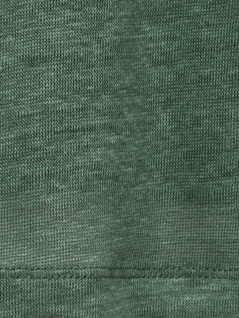 Product image 5 of 8, which shows Mango Linito V-Neck Pure Linen T-Shirt, Green, XS