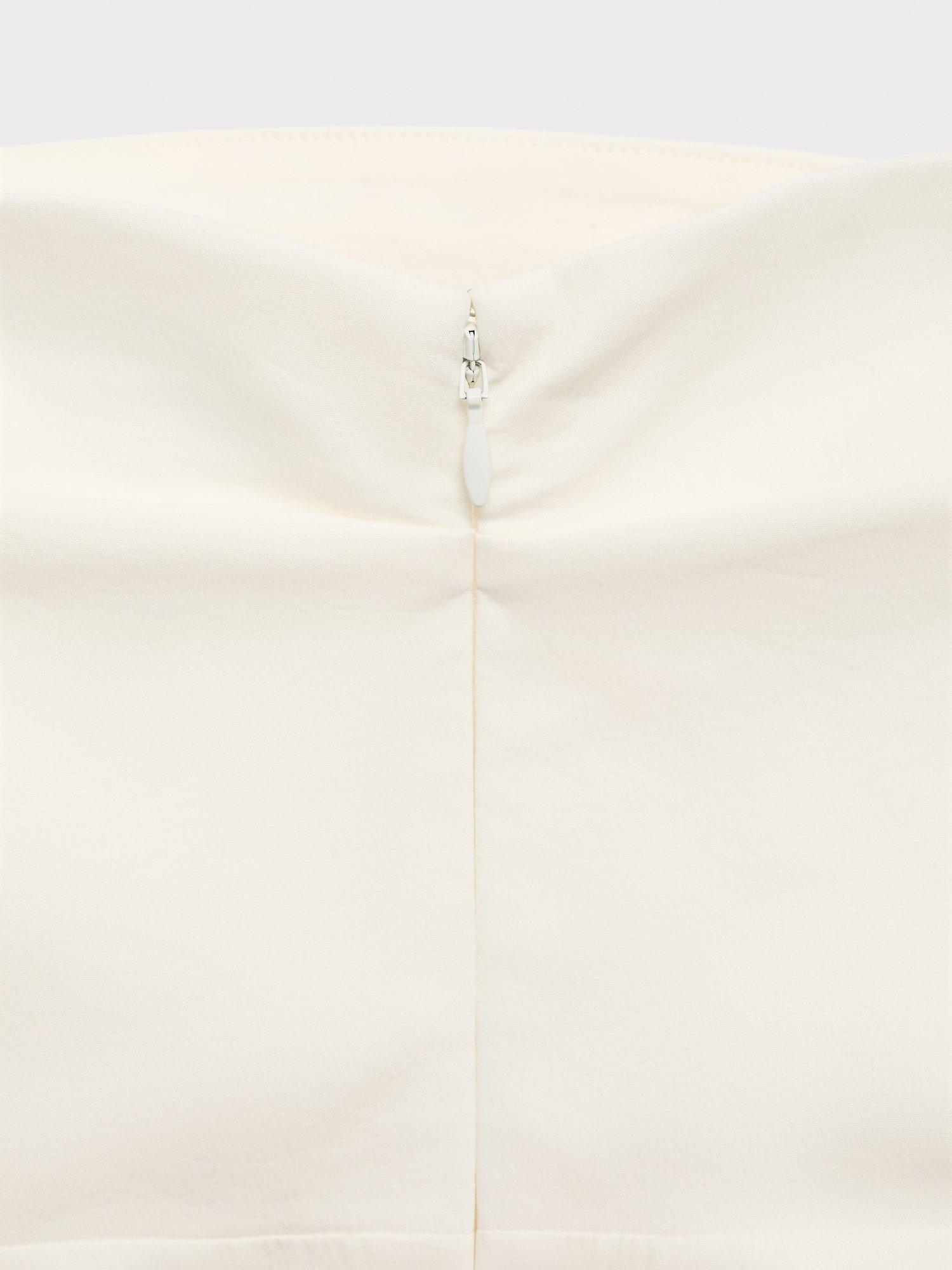 Product image 5 of 8, which shows Mango Pruna Frill Detail Strappy Top, Natural White, XXS