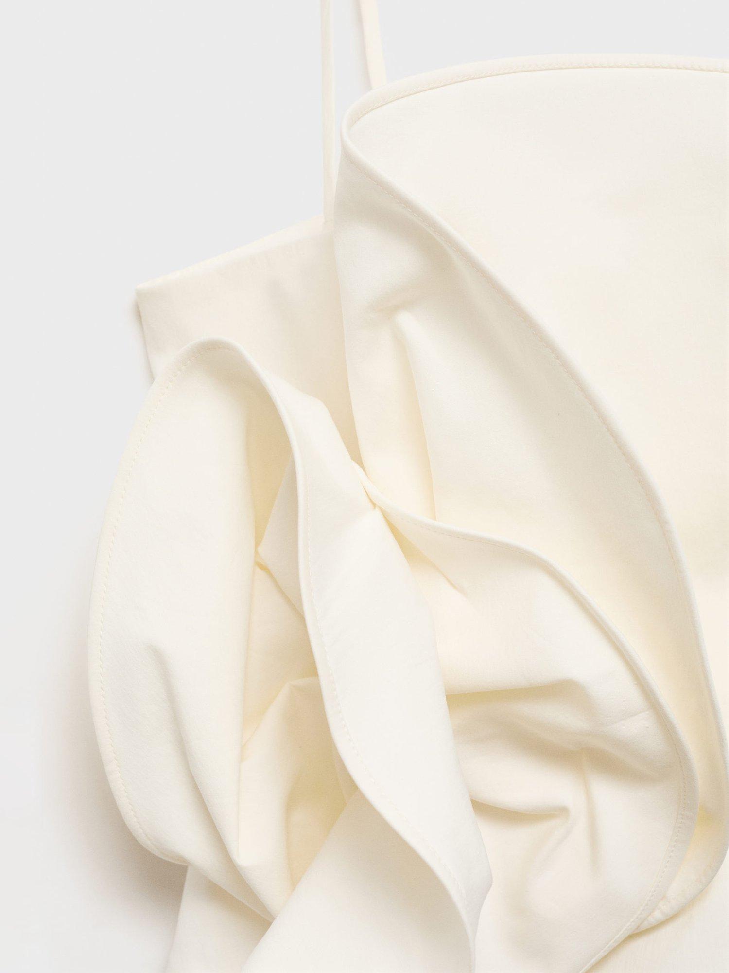 Product image 8 of 8, which shows Mango Pruna Frill Detail Strappy Top, Natural White, XXS