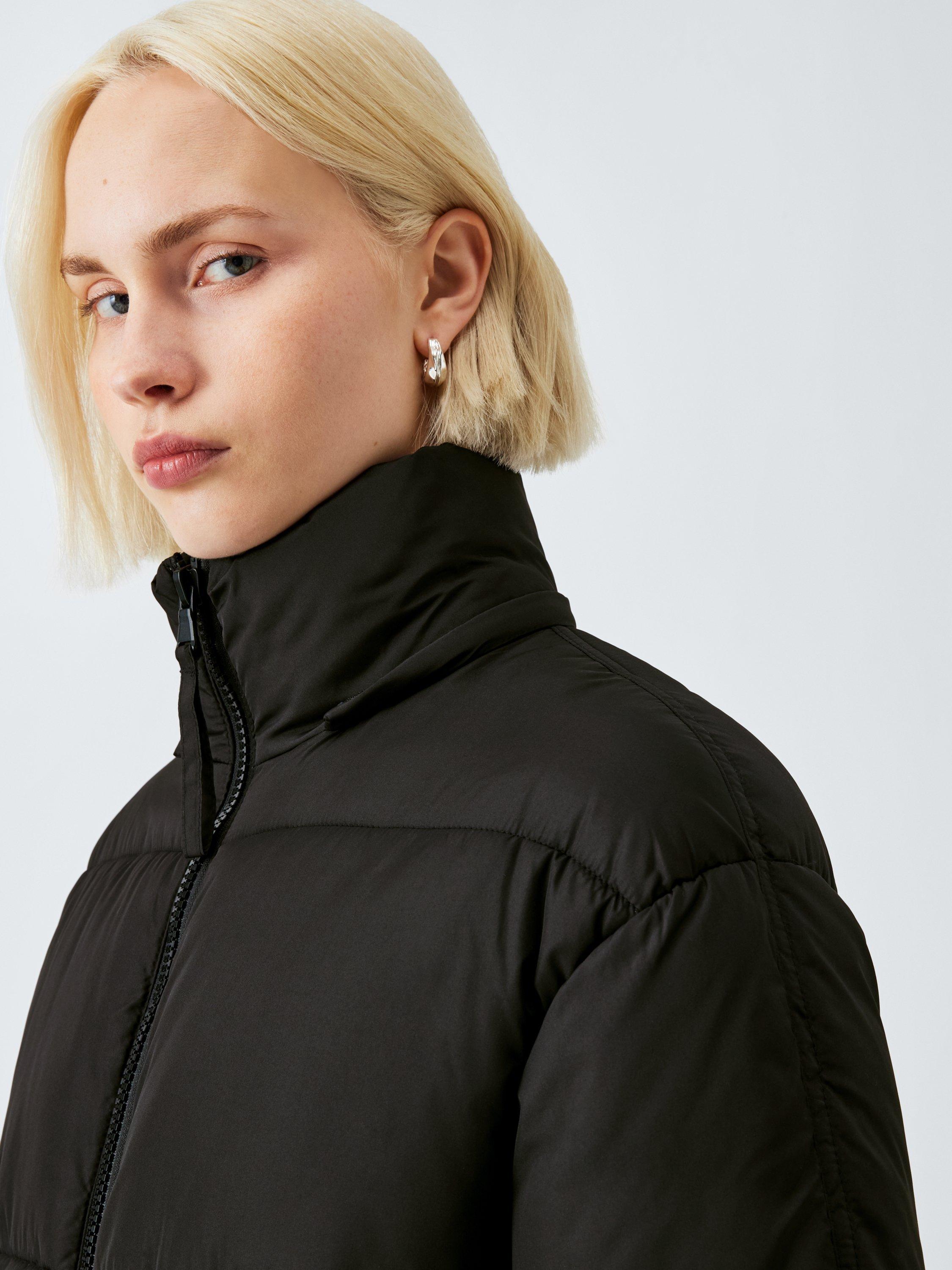 Product image 5 of 7, which shows John Lewis Longline Hooded Puffer Coat, Black, 16