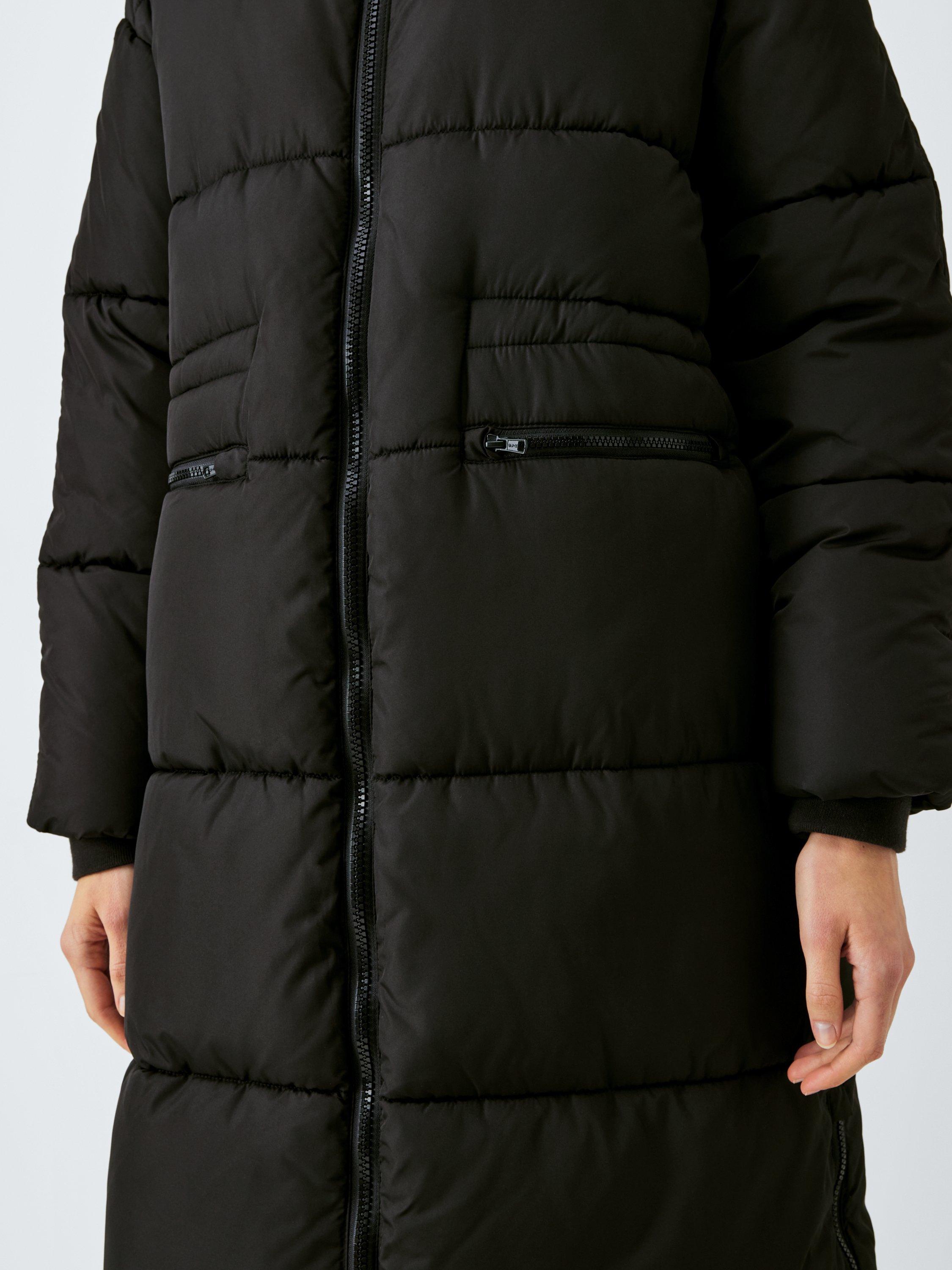 Product image 6 of 7, which shows John Lewis Longline Hooded Puffer Coat, Black, 16