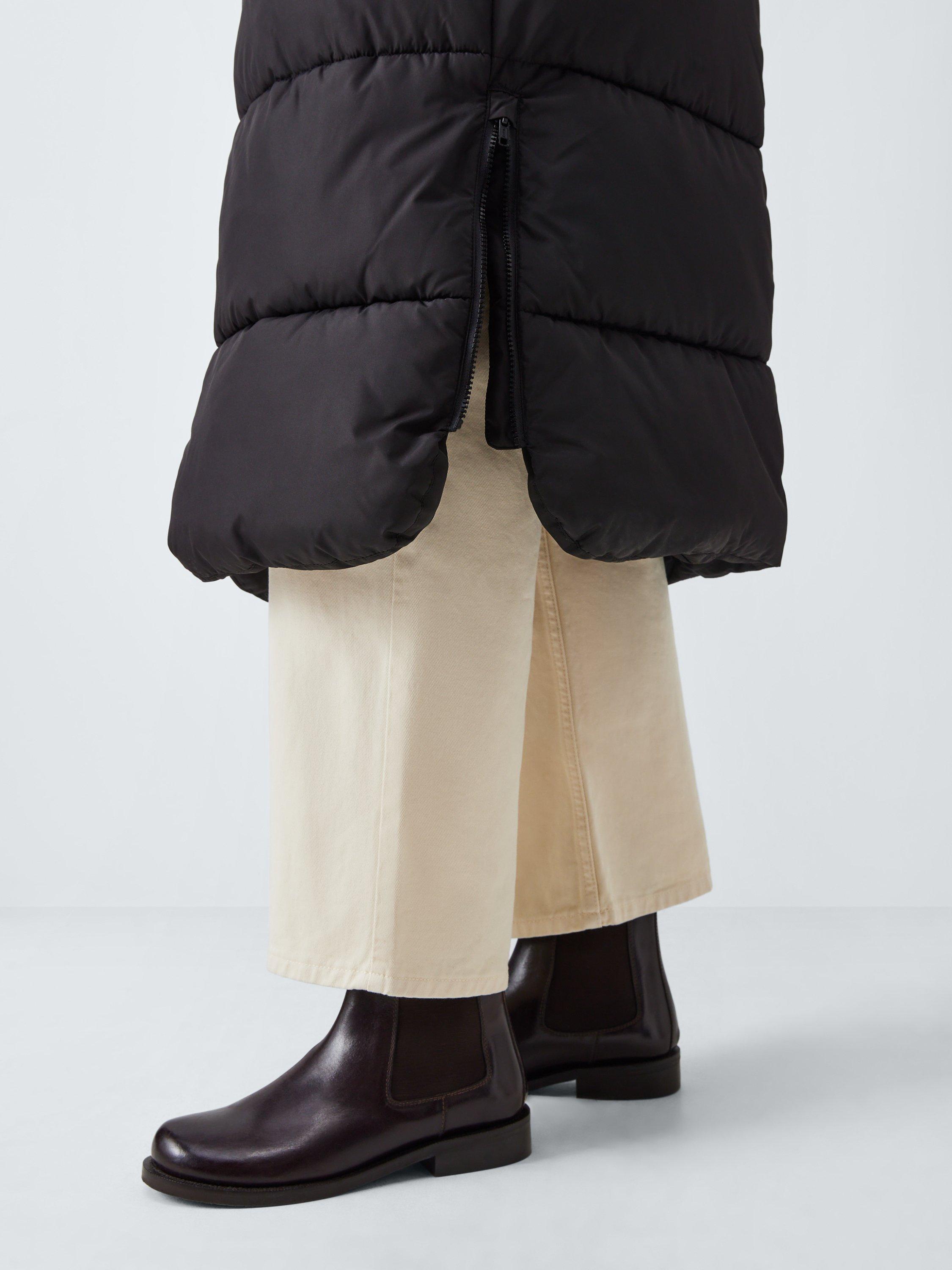 Product image 7 of 7, which shows John Lewis Longline Hooded Puffer Coat, Black, 16