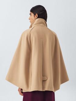 John Lewis Wool Blend Funnel Neck Cape Jacket, Camel - view 2, Camel