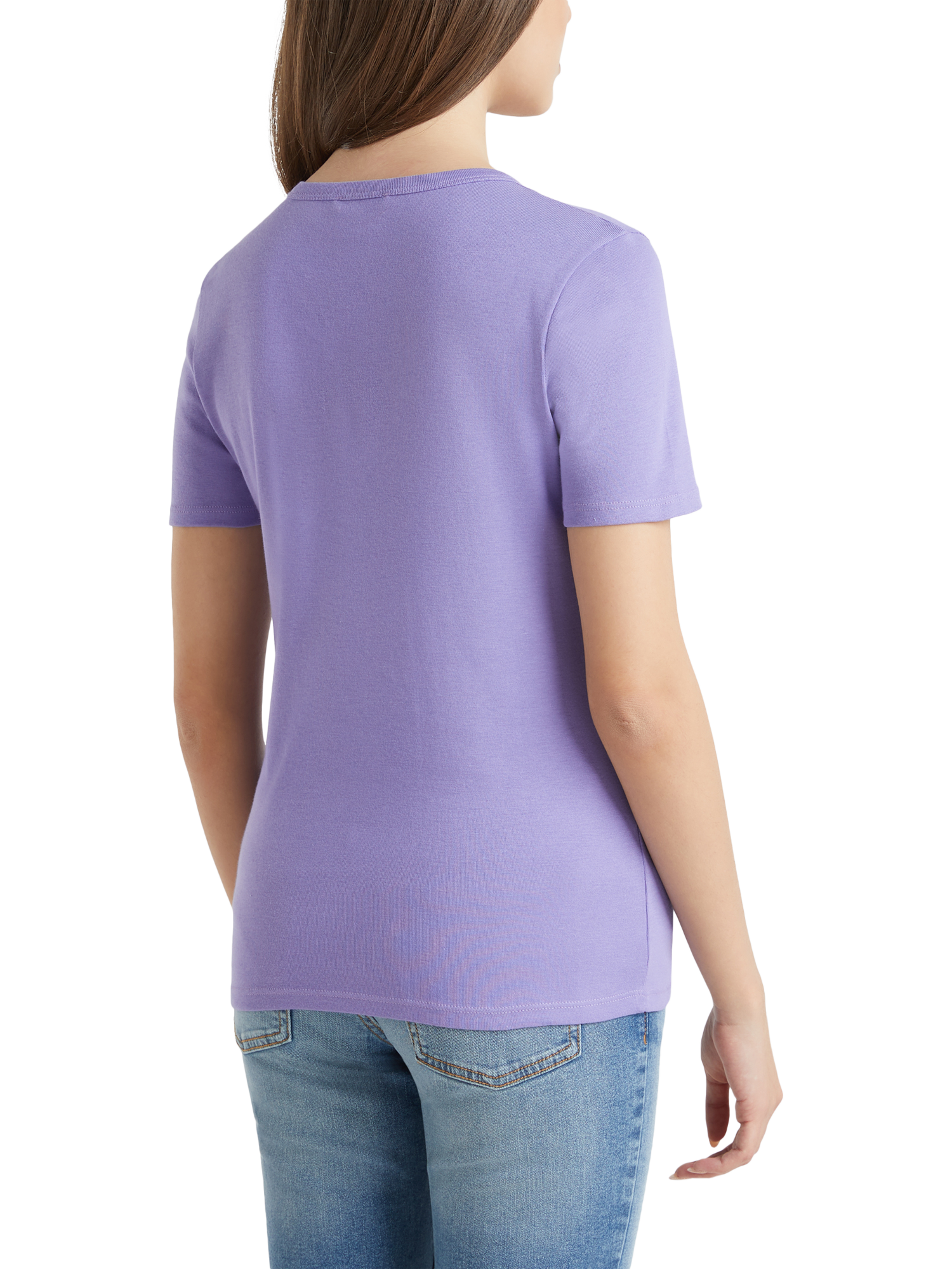 Product image 2 of 2, which shows Benetton Crew Neck T-Shirt, Periwinkle, XS