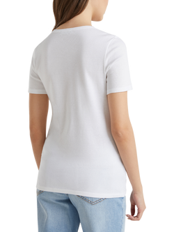 Benetton Fine Rib Round Neck T-Shirt - view 2, Optical White