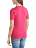 Benetton Crew Neck T-Shirt, Magenta Red