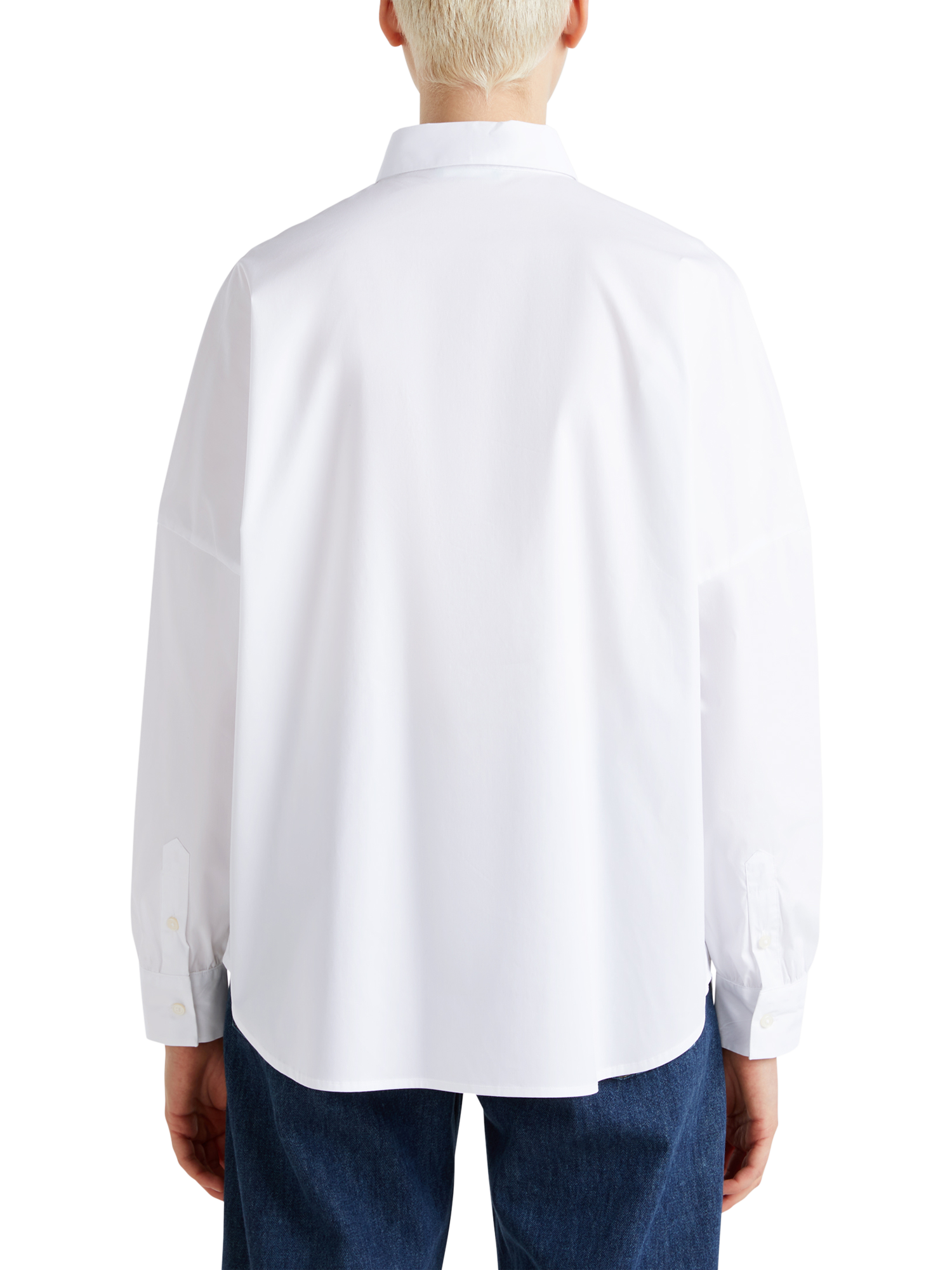 Product image 2 of 4, which shows Benetton Oversized Long Sleeve Shirt, Optical White, XS