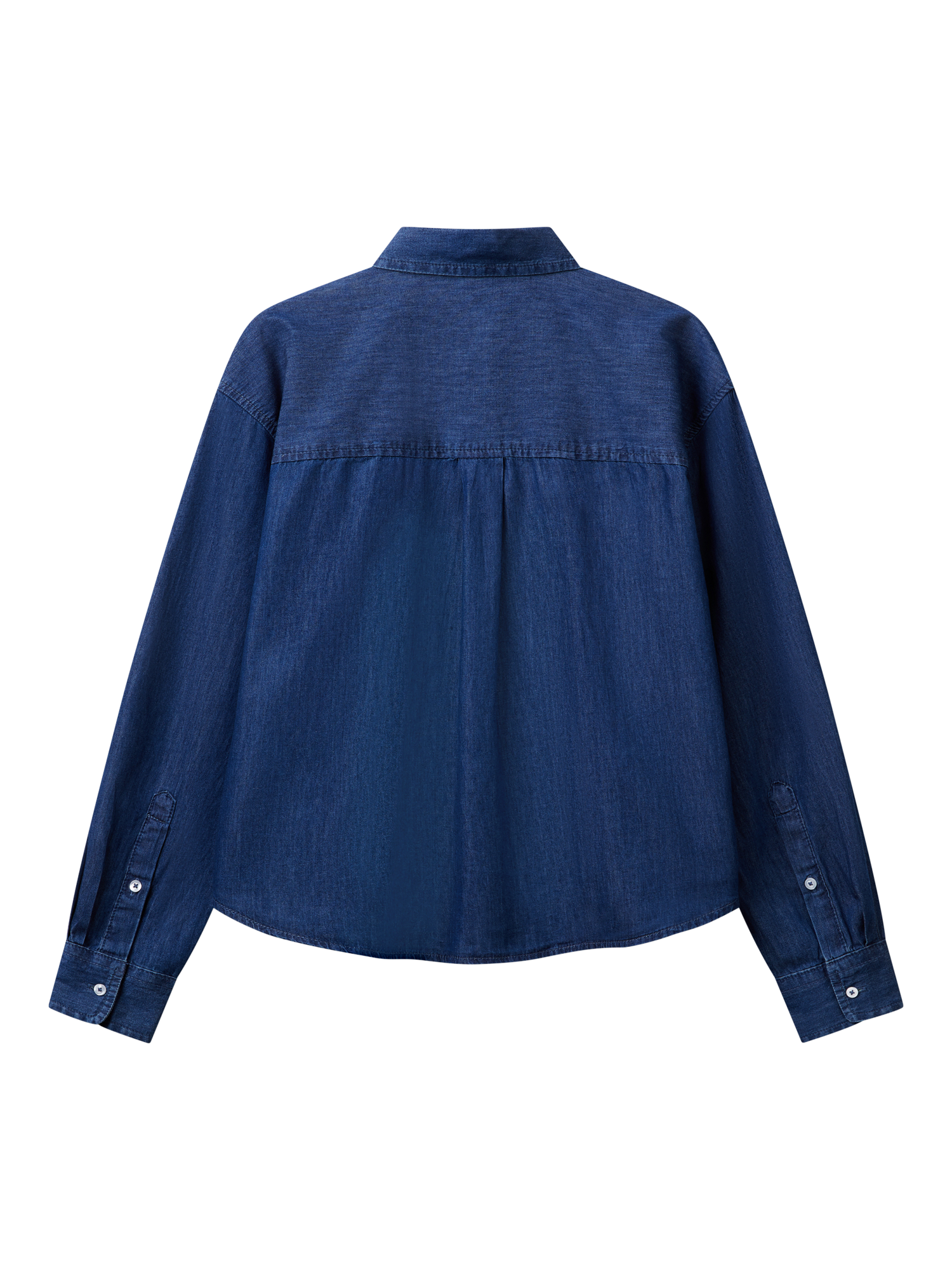 Product image 4 of 4, which shows Benetton Long Sleeve Denim Shirt, Dark Blue, M