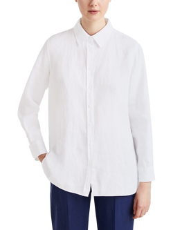 Benetton Regular Fit Pure Linen Shirt, Optical White, Optical White