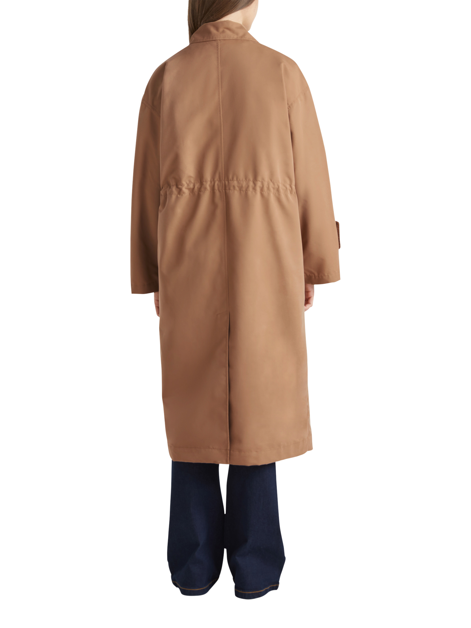 Product image 2 of 3, which shows Benetton Loose Fit Longline Trench Coat, Light Brown, XS