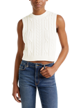 Benetton Cable Knit Tank Top, White Cream