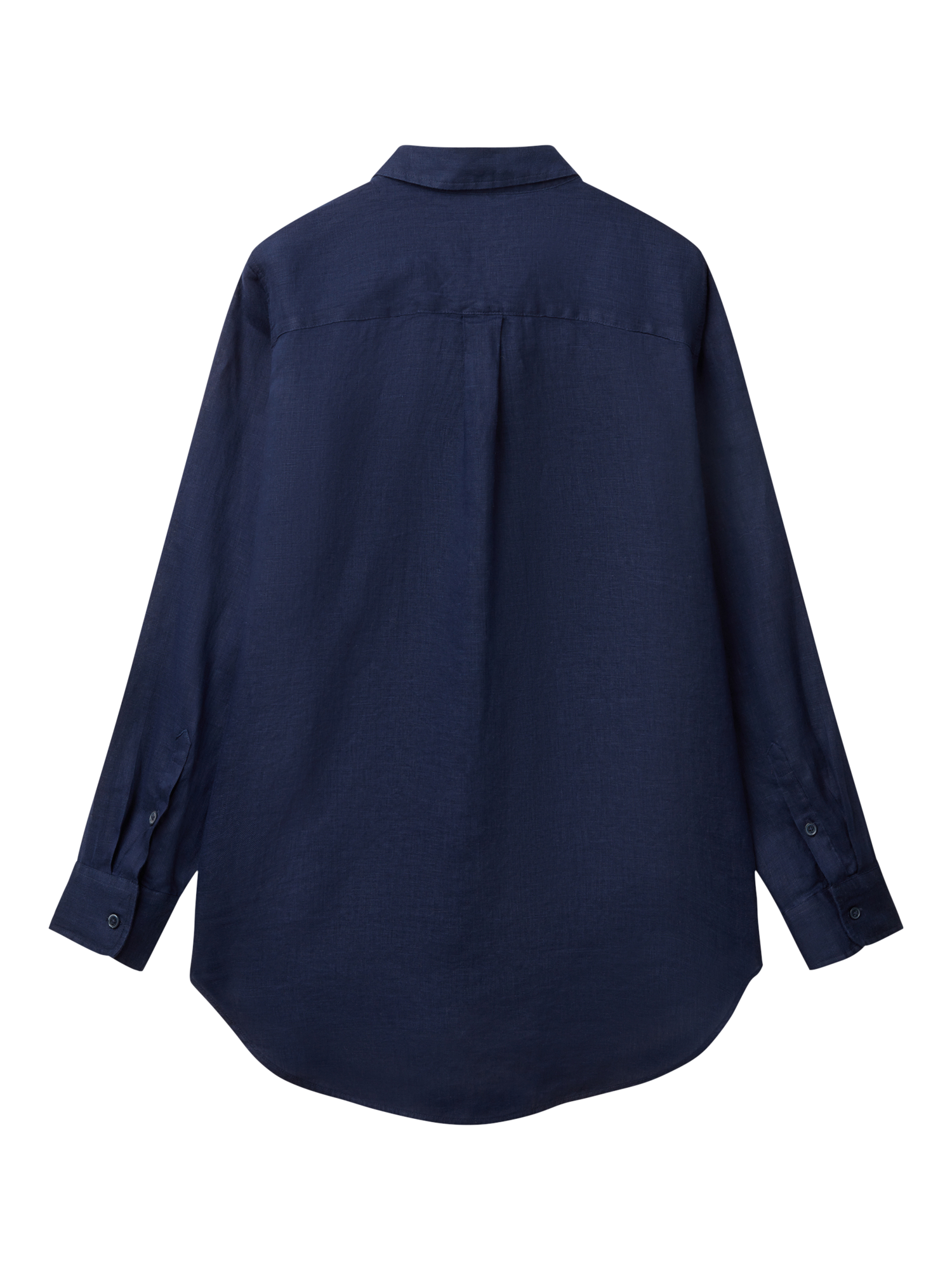 Product image 4 of 4, which shows Benetton Loose Fit Pure Linen Shirt, Night Blue, S