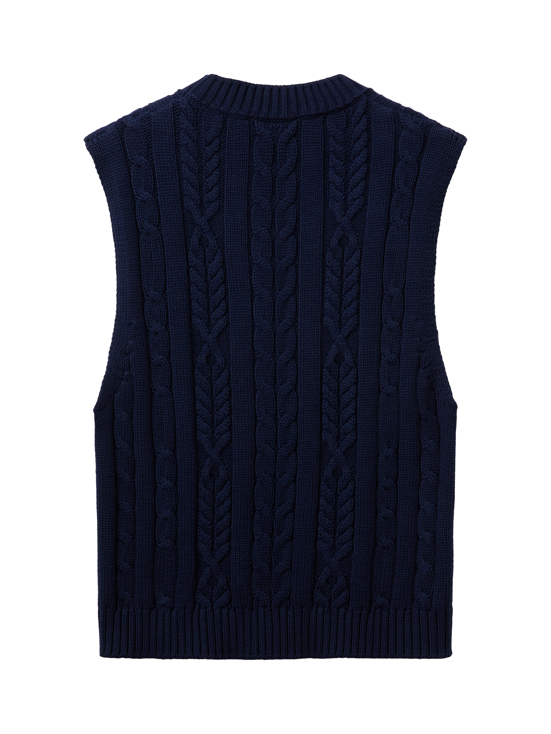 Product image 5 of 6, which shows Benetton Cable Knit Tank Top, Night Blue, L