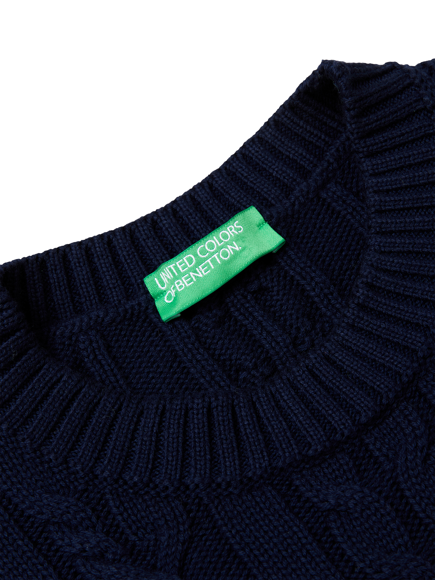 Product image 6 of 6, which shows Benetton Cable Knit Tank Top, Night Blue, L