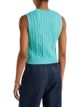 Benetton Cable Knit Tank Top, Teal Green