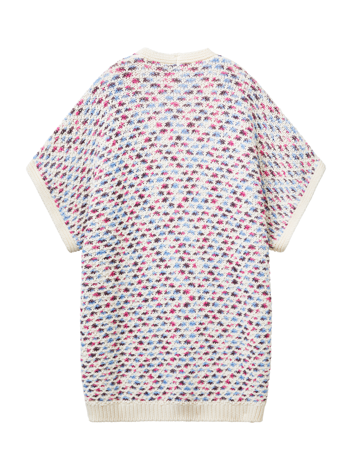 Product image 5 of 6, which shows Benetton Jacquard Knit Open Neck Cardigan, Multi, S