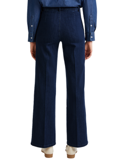 Benetton High Waist Flared Jeans, Mid Blue - view 2, Mid Blue