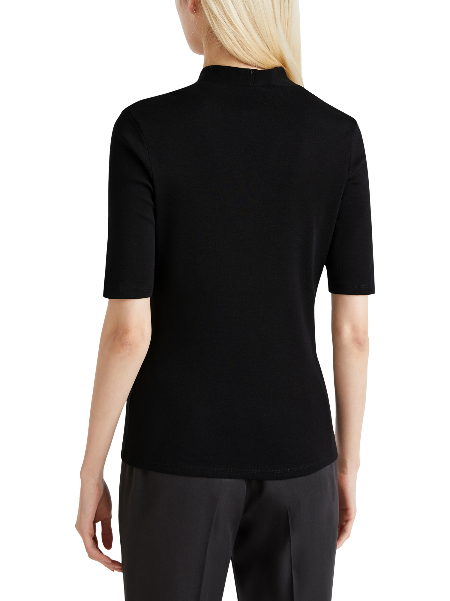 Product image 2 of 4, which shows Benetton V-Neck T-Shirt, Black, XS