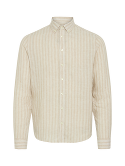 Casual Friday Dallas Linen Blend Regular Fit Stripe Shirt, Plaza Taupe, Plaza Taupe