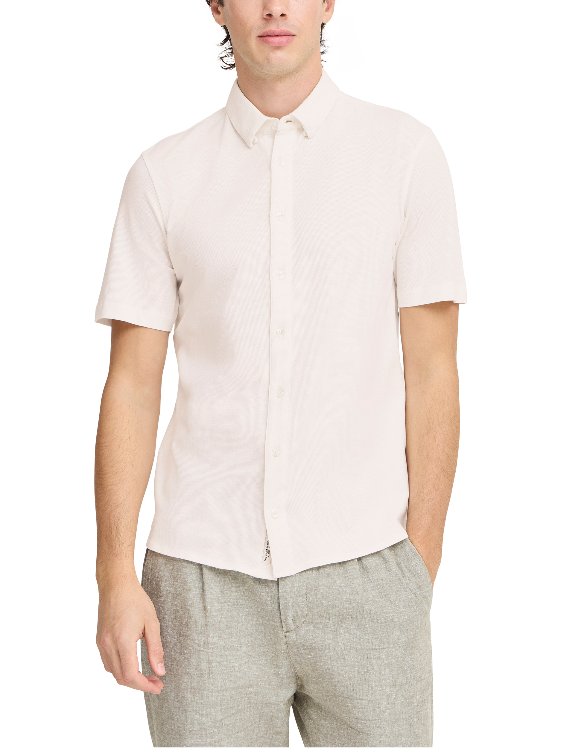 Product image 1 of 11, which shows Casual Friday Folke Cotton Blend Regular Fit Shirt, Snow White, XXL